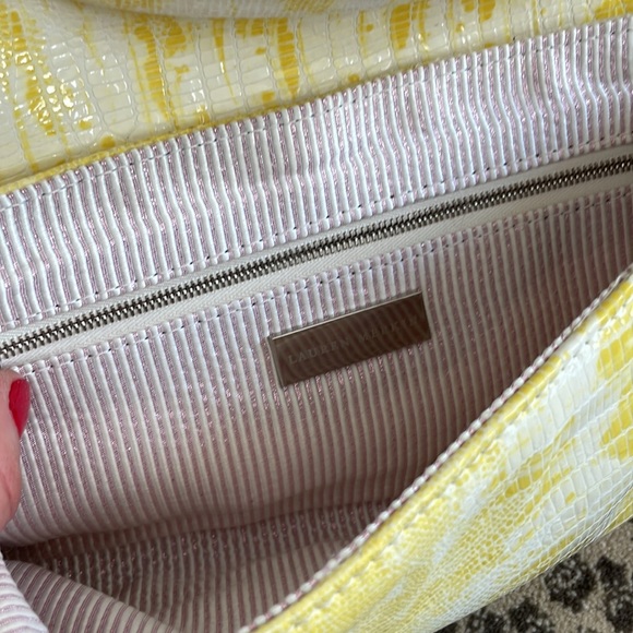 Lauren Merkin Yellow Snakeskin Print Clutch